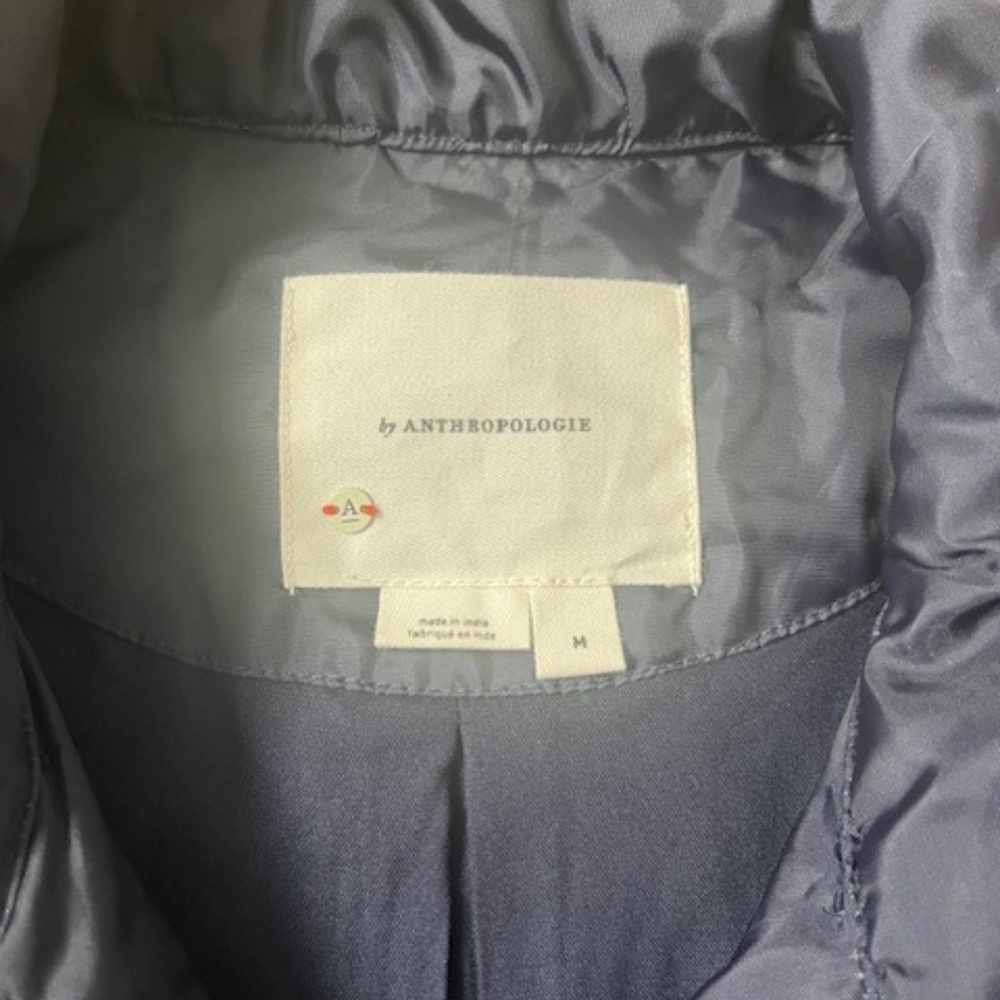 Anthropologie Floral Embroidered Bomber Jacket in Blue - Like New, Size M! - Picture 4 of 5